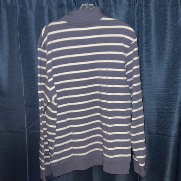 Mens, Vineyard Vines(Large) grey and white stripe lightweight quarter zip. - Picture 4 of 4